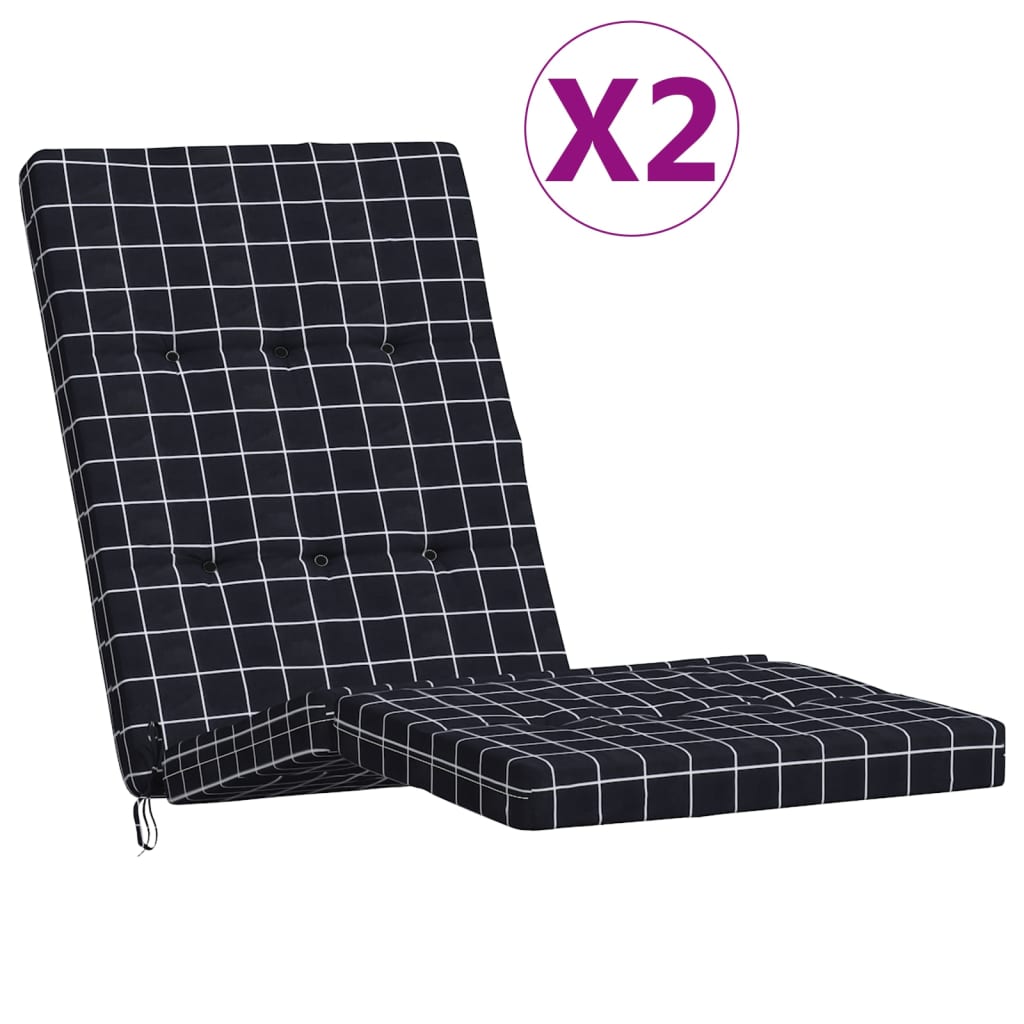 VIDAXL Patio Frea Poduszki 2 STEDCATE Wzór Oxford Fabric Black