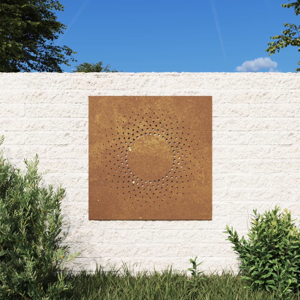 Vidaxl Wall Decoration Garden Sun Sport 55x55 CM Cortenstaal