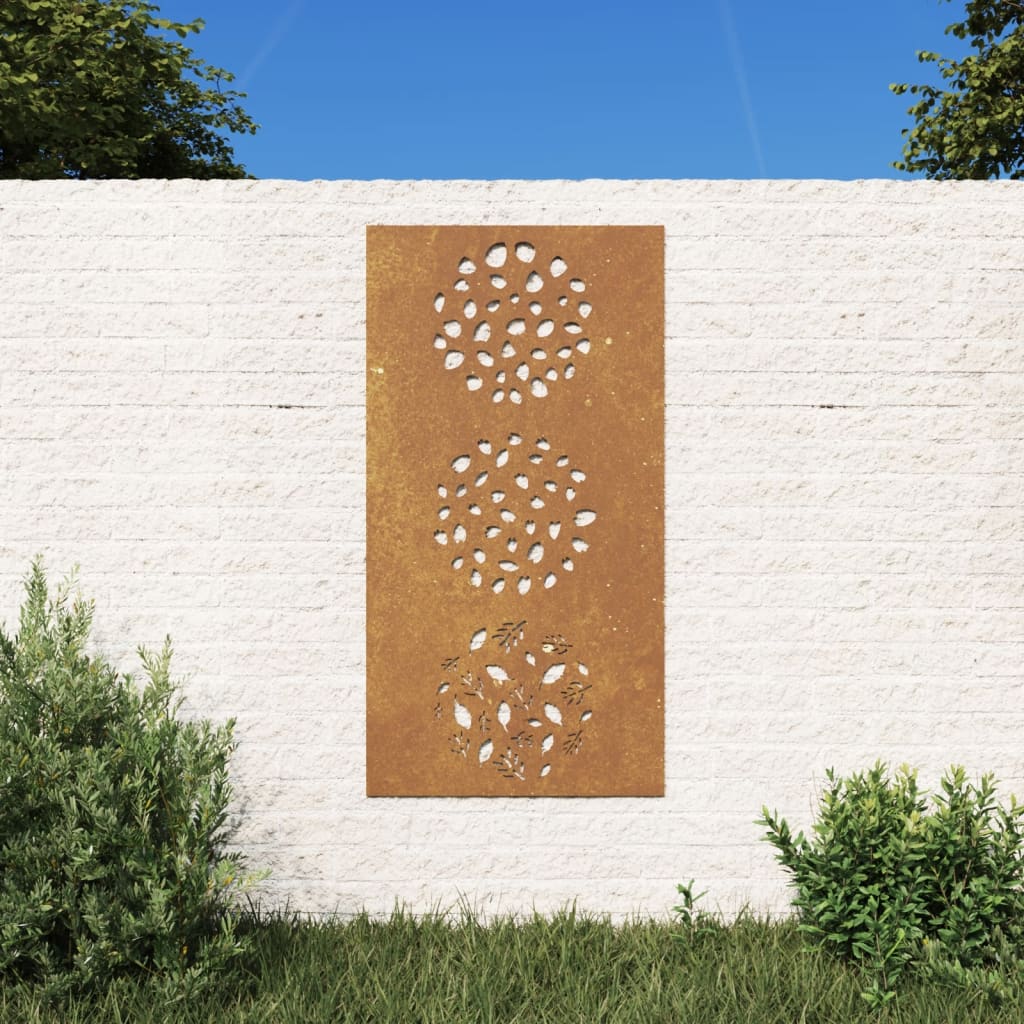 VidaXL Wanddecoratie tuin bladontwerp 105x55 cm cortenstaal