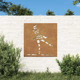 Vidaxl Wall Decoration Ballet Dancer Design 55x55 cm Corten Steel