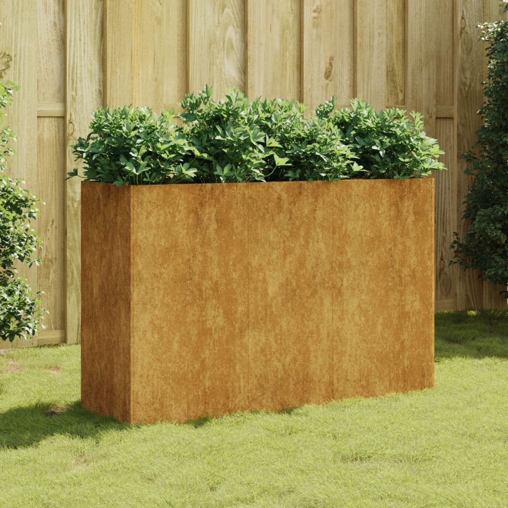 Plantador Vidaxl recaudado 120x40x80 cm Cortenstaal