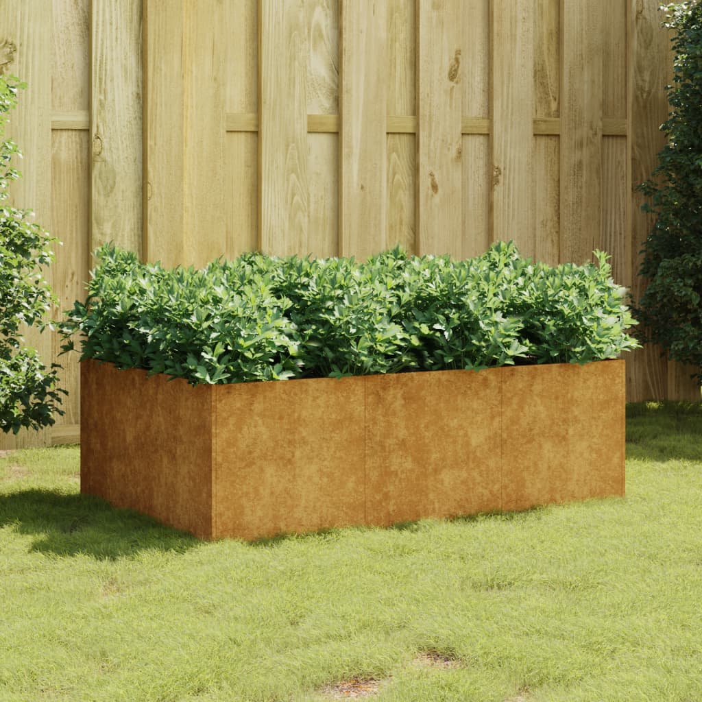 Sadzarka vidaxl podniesiona 120x80x40 cm Corten Steel