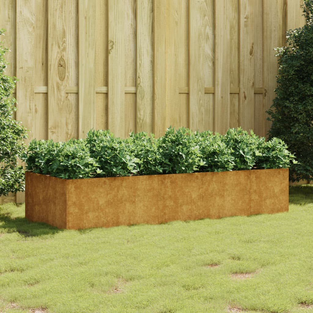 Vidaxl Sadzarka podniesiona 200x80x40 cm Corten Steel