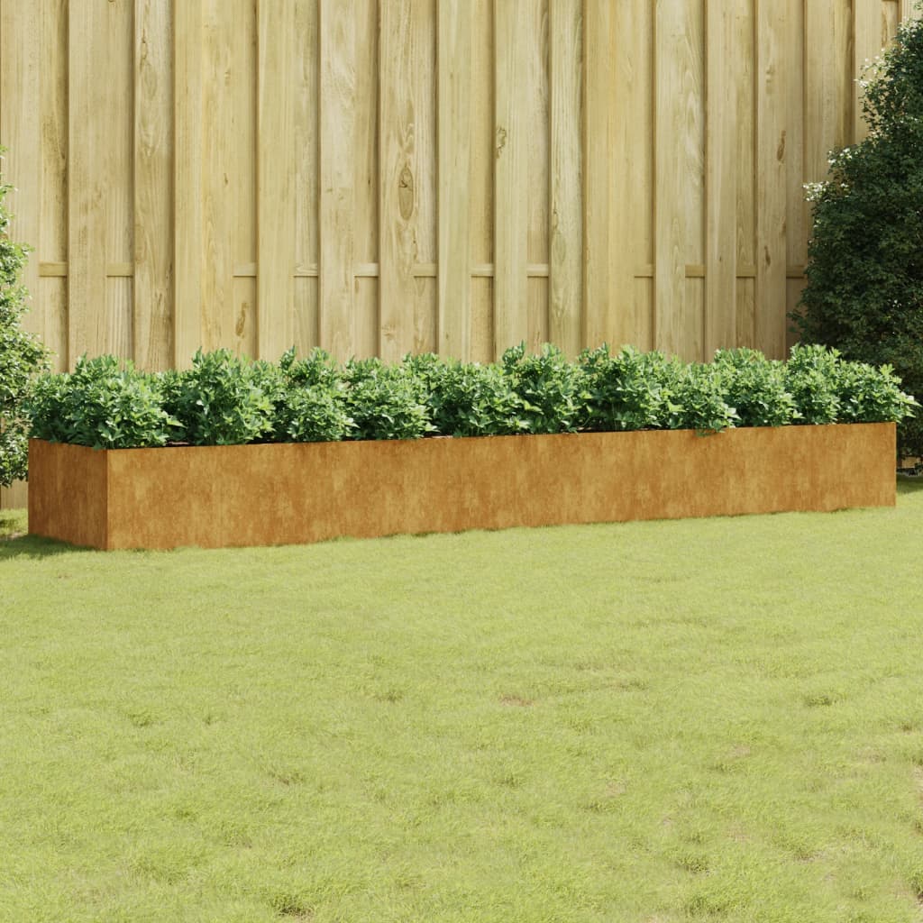 Vidaxl Planter hevet 360x80x40 cm Corten stål