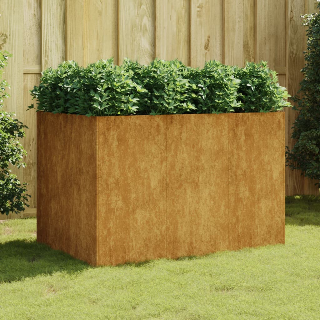 Sadzarka vidaxl podniesiona 120x80x80 cm Corten Steel