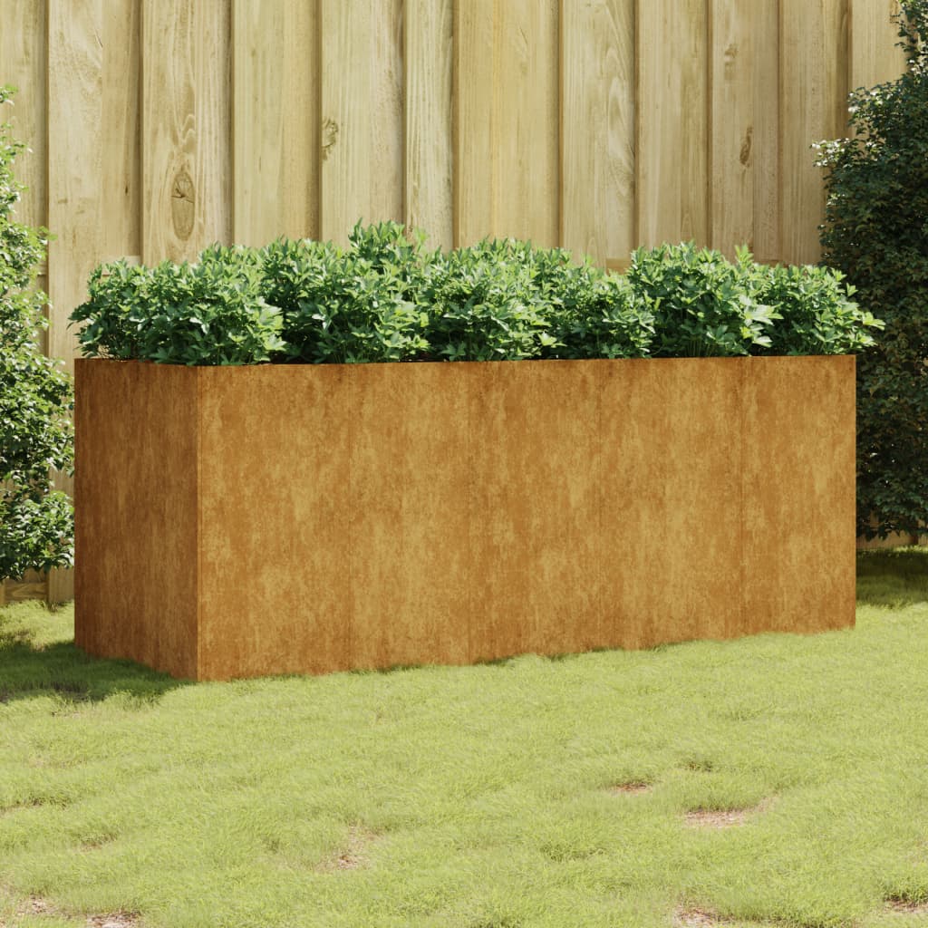 Vidaxl Sadzarka podniesiona 200x80x80 cm Corten Steel