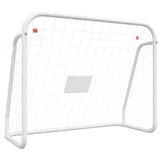 VidaXL Voetbaldoel met net 125x96x60 cm staal en polyester wit