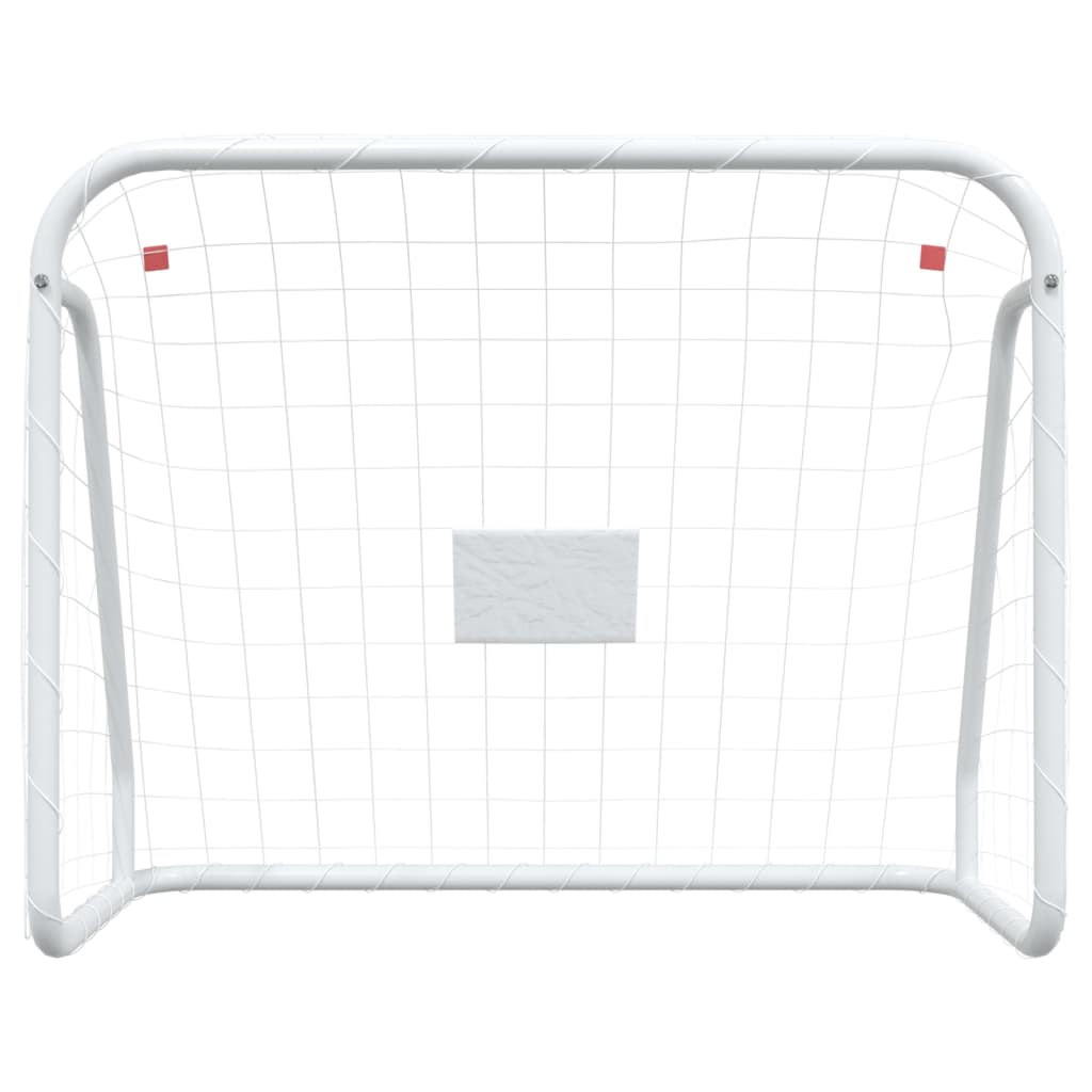 VIDAXL -Fußballtor mit Netto 125x96x60 cm Stahl und Polyesterweiß