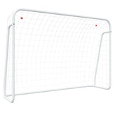 VidaXL Voetbaldoel met net 214x75x152 cm staal en polyester wit