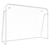 Vidaxl -Fußballtor mit Netto 214x75x152 cm Stahl und Polyester weiß