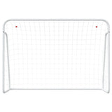 VidaXL Voetbaldoel met net 214x75x152 cm staal en polyester wit