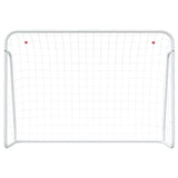 Vidaxl -Fußballtor mit Netto 214x75x152 cm Stahl und Polyester weiß