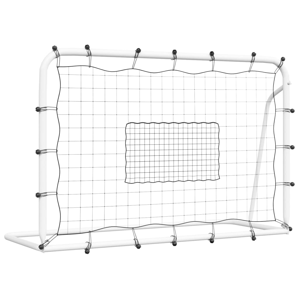 Vidaxl Football Rebounder 184x61x123 cm jeklo in pe belo in črno