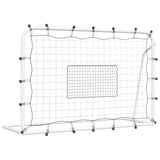 Vidaxl football rebounder 184x61x123 cm steel and pe white and black