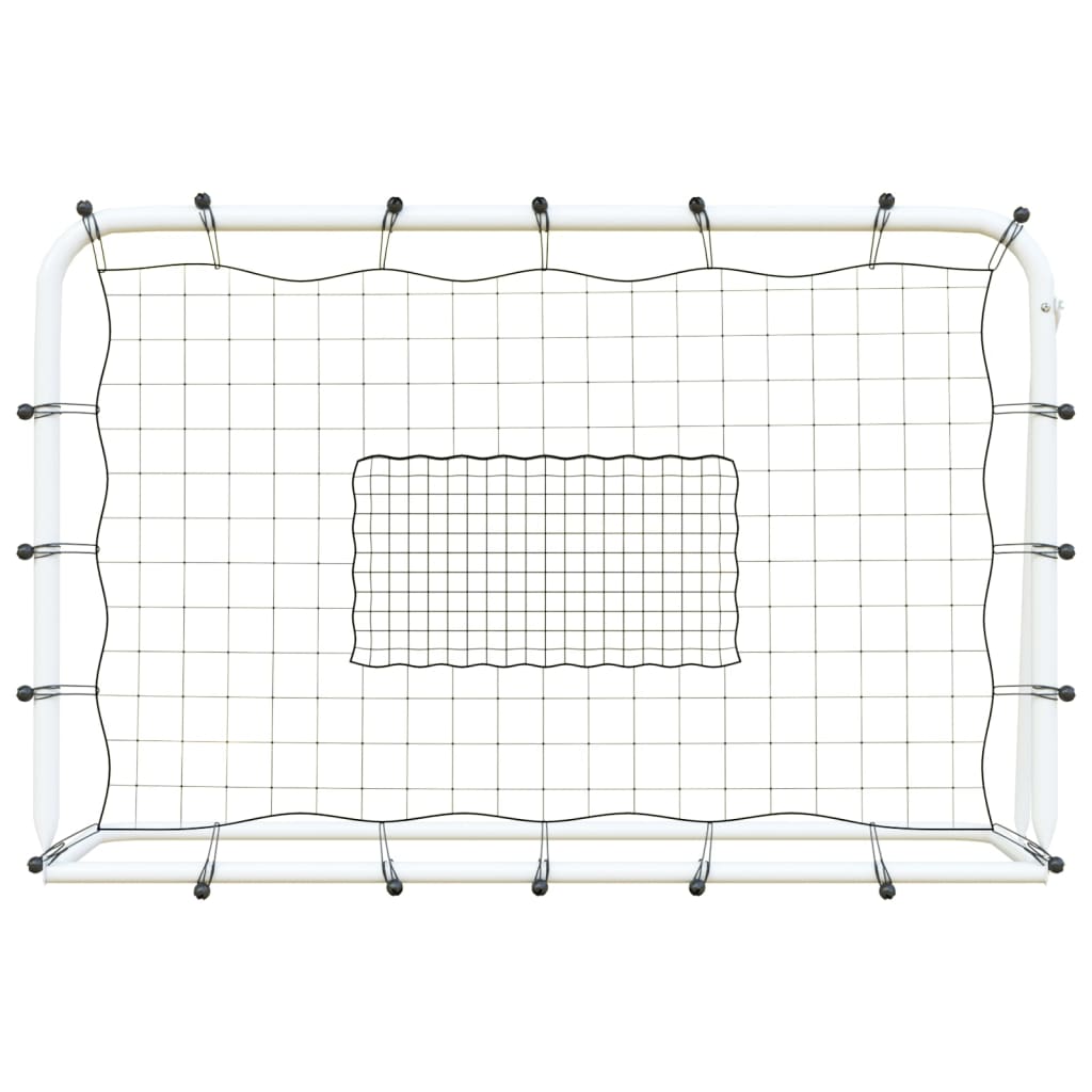 Vidaxl football rebounder 184x61x123 cm steel and pe white and black