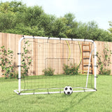 Vidaxl Football Rebounder 184x61x123 cm stål och pe vit och svart