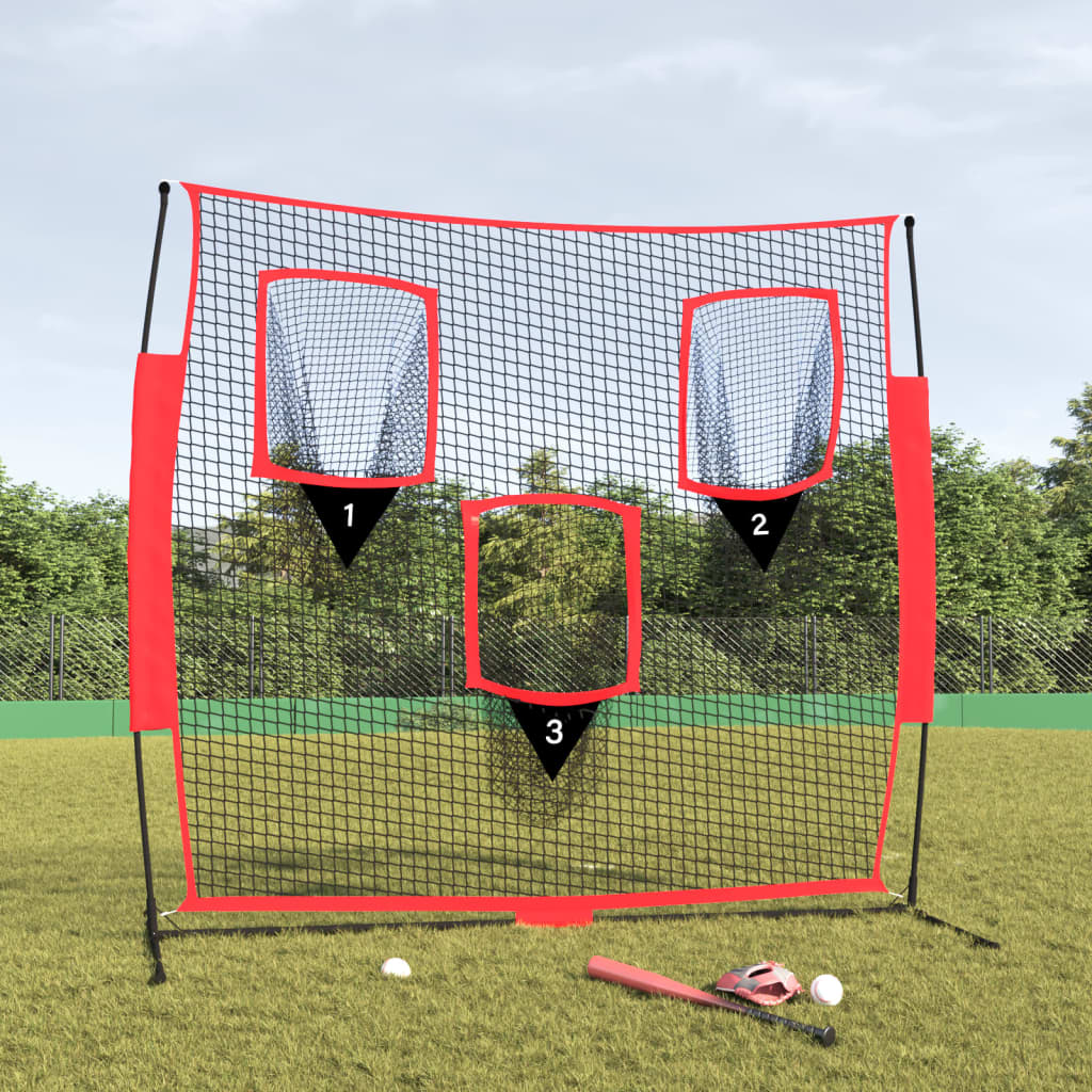 Přenosná síť Vidaxl Baseball Portable 183x105x183 cm polyester černá a červená