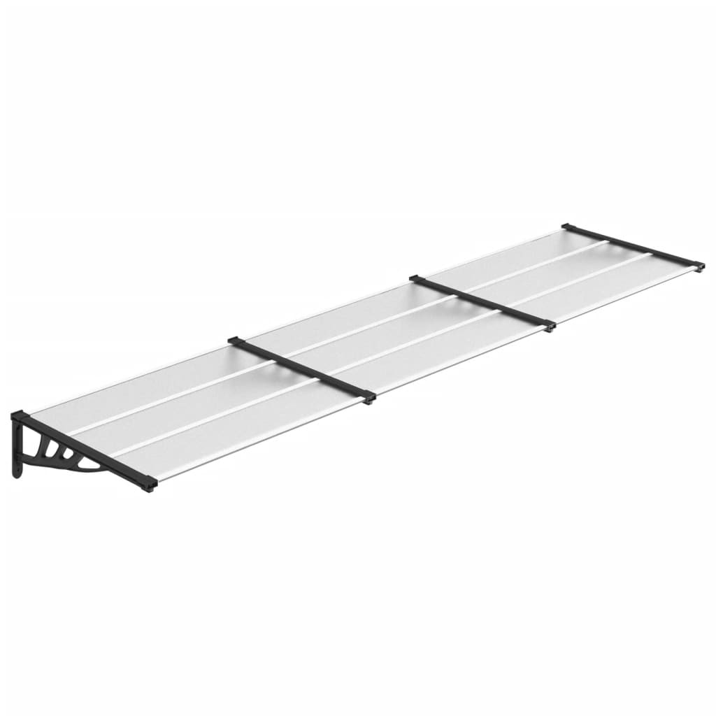 Vidaxl -Tür -Baldachin 358,5 x 90 cm Polycarbonat schwarz und transparent