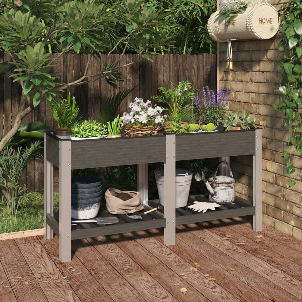 Plantador Vidaxl criado con el estante 150x50x75 cm HKC Gray