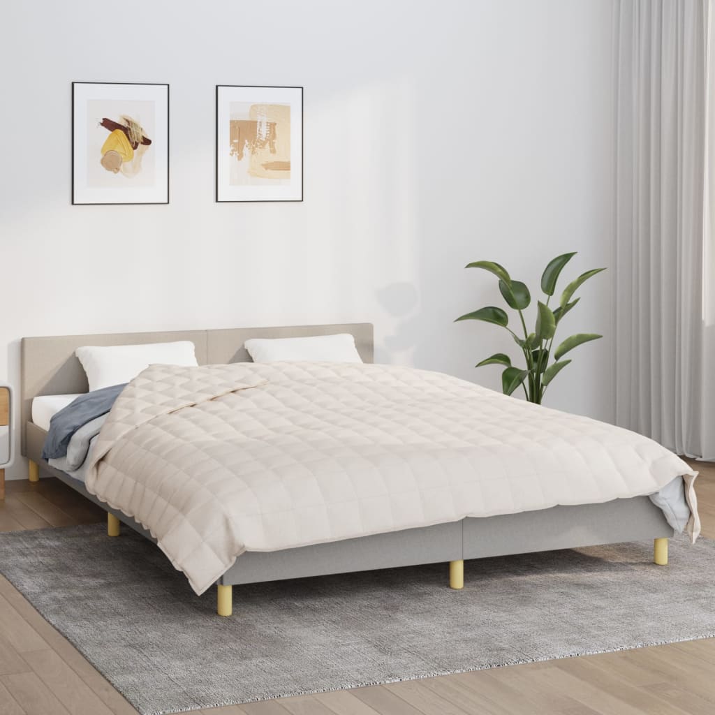 Vidaxl Svage tæppe 200x220 cm 9 kg stof Lys creme -farvet