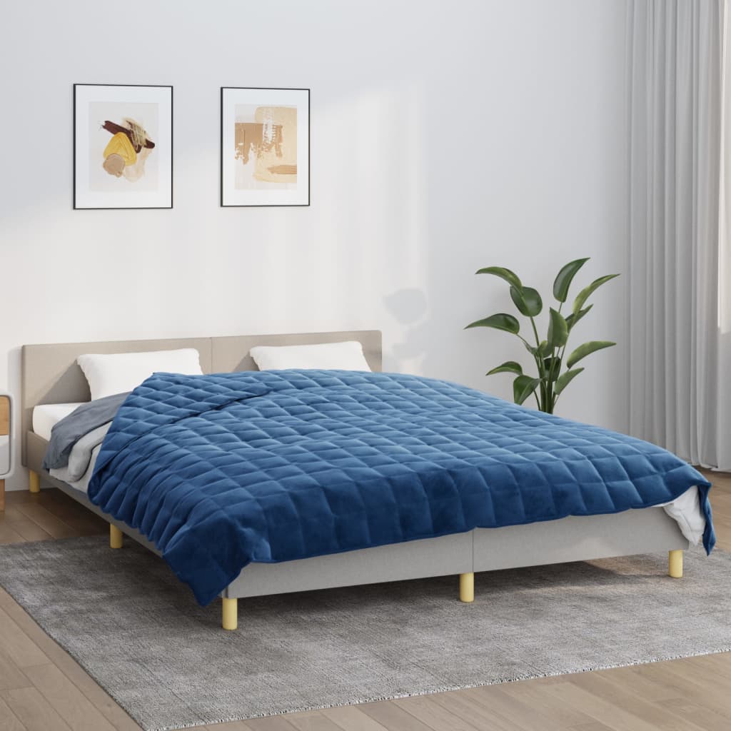 VidaXL Verzwaringsdeken 200x220 cm 13 kg stof blauw