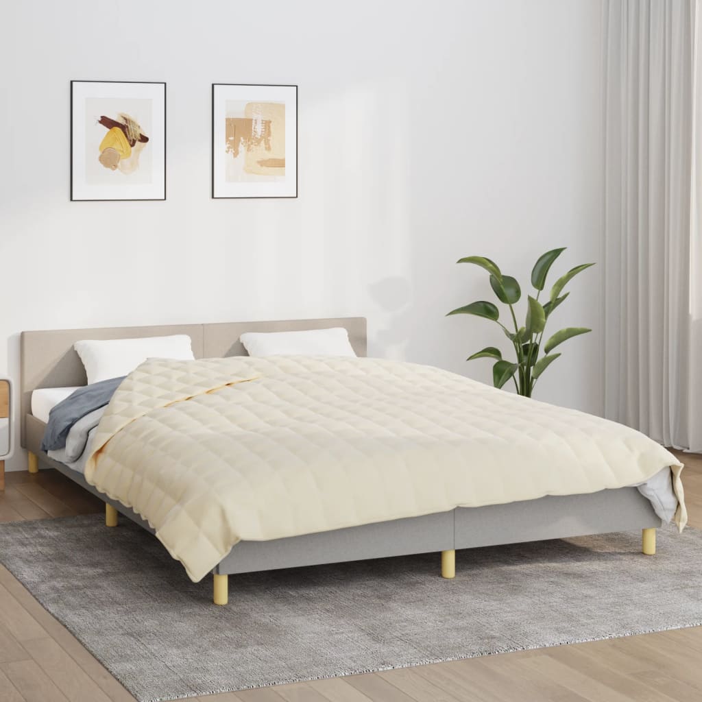 Vidaxl schwache Decke 220x230 cm 11 kg Stofflampencreme -gelöscht