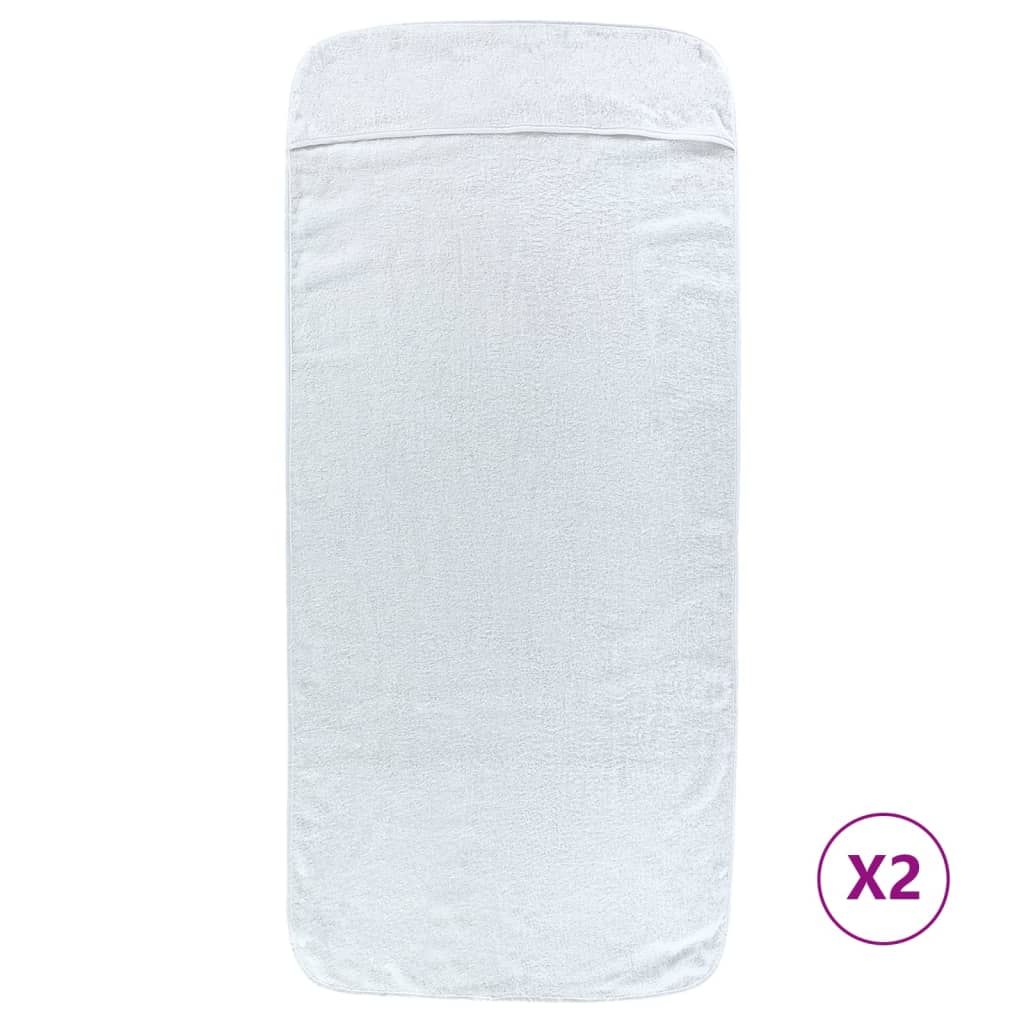 Serviettes à brin de vidaxl 2 pcs 400 g m² 60x135 cm tissu blanc