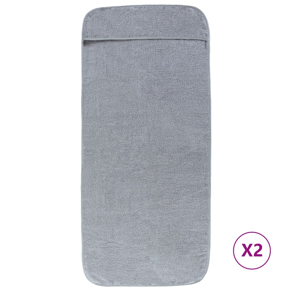 Serviettes à brin de vidaxl 2 pcs 400 g m² 60x135 cm Gray