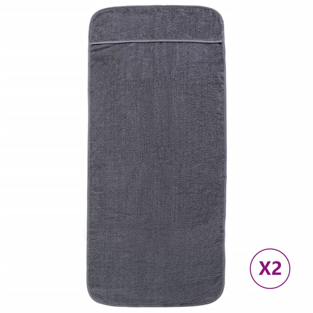 Vidaxl Strand Towels 2 st 400 g m² 75x200 cm Tyg Anthracite -färgad