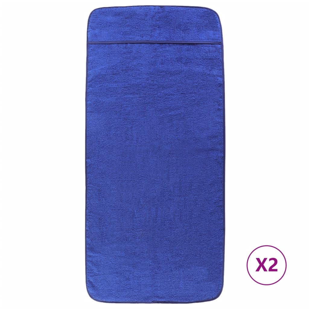 Vidaxl Strand towels 2 pcs 400 g m² 75x200 cm fabric royal blue