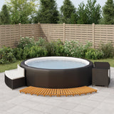 Vidaxl Hottub-Ombouw Poly Rattan et Solid Acaciahout Black