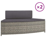 Vidaxl Spa ławki z poduszkami 2 St Poly rattan Grey