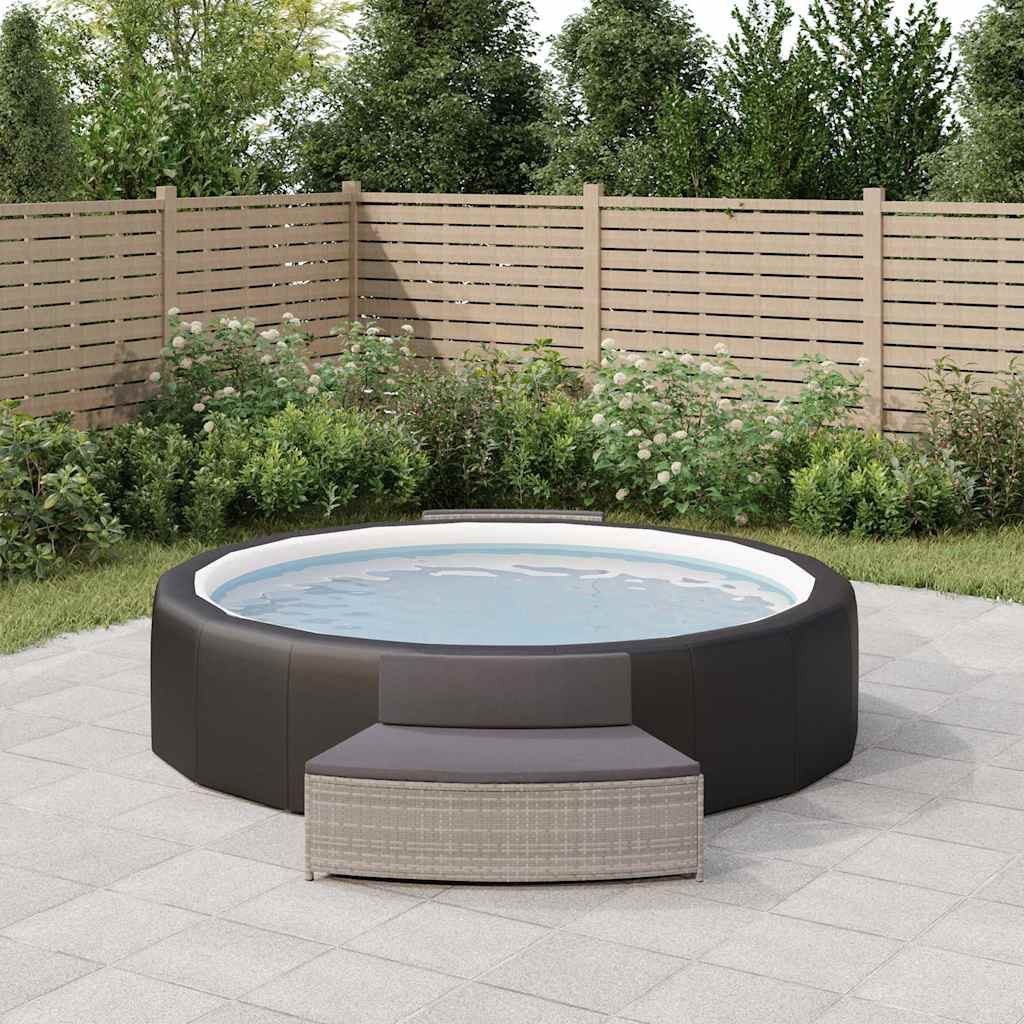 Vidaxl Spa ławki z poduszkami 2 St Poly rattan Grey