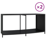 Vidaxl Storage wyniki 2 St Poly Rattan Black