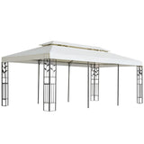 Arbor vidaxl avec toit double 6x3 m blanc