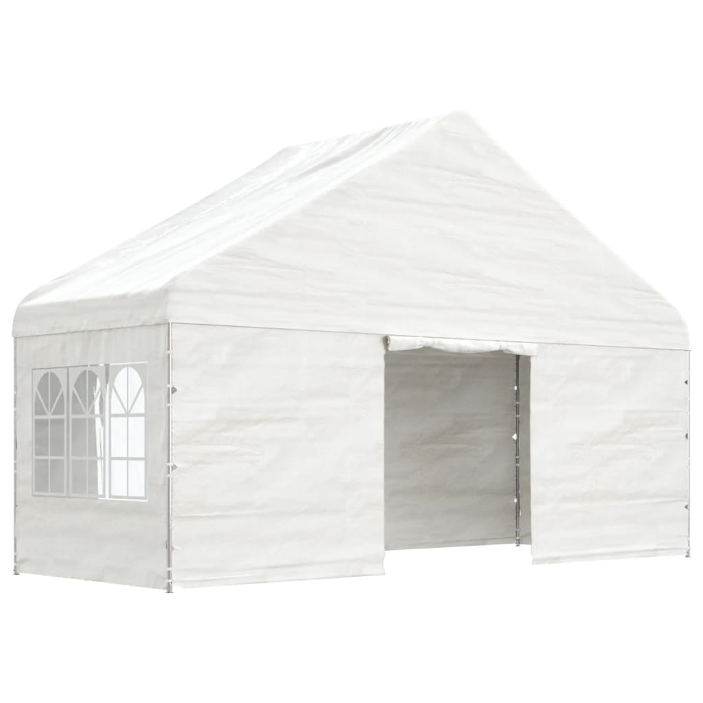 Vidaxl Arbor med tak 5.88x2.23x3.75 m polyetylenhvit