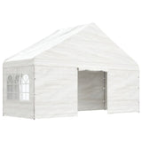 Vidaxl arbor with roof 5.88x2.23x3.75 m polyethylene white