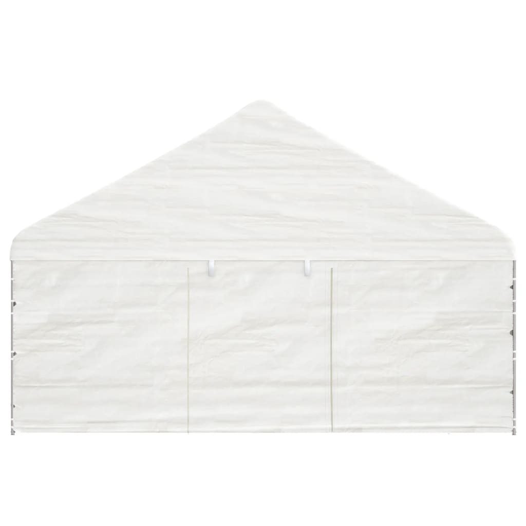 Arbor vidaxl avec toit 5.88x2.23x3,75 m Blanc en polyéthylène