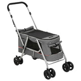 Vidaxl Dog Car plegable 100x49x96 Cm de tela de lino gris