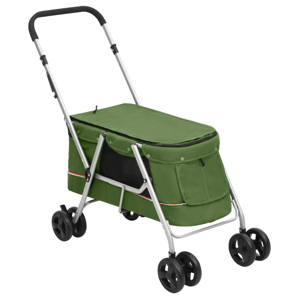 Vidaxl Dog Car plegable 100x49x96 CM tela de lino verde