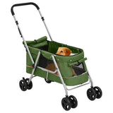 Vidaxl Dog Car plegable 100x49x96 CM tela de lino verde