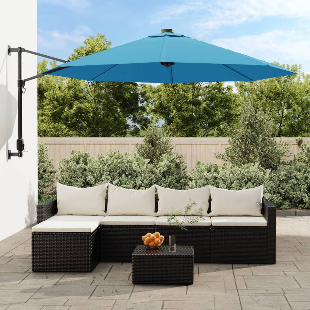 VidaXL Wandparasol 290 cm zeeblauw