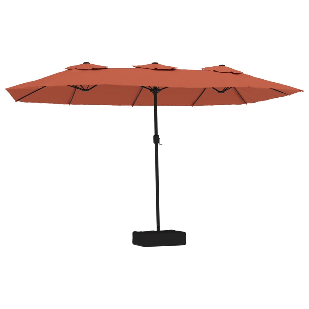 Vidaxl Parasol Double Roof 449x245 cm terracotta -farvet