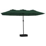 Vidaxl parasol double toit avec LED 449x245 cm vert