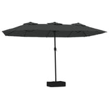 Vidaxl Parasol Double Roof con LED 449x245 cm antracite -lorato