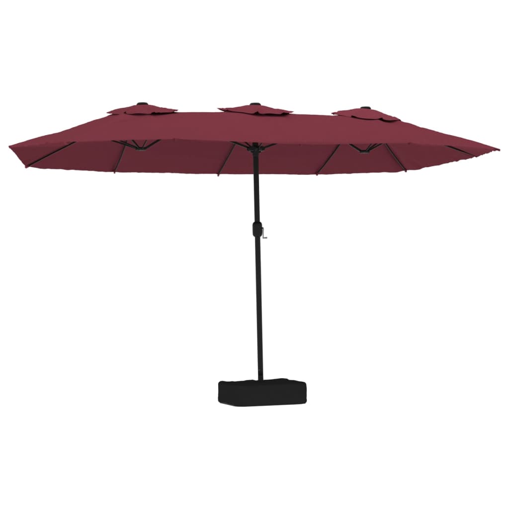 Bidaxl Parasol dubbel tak med LED 449x245 cm Bordeaux röd