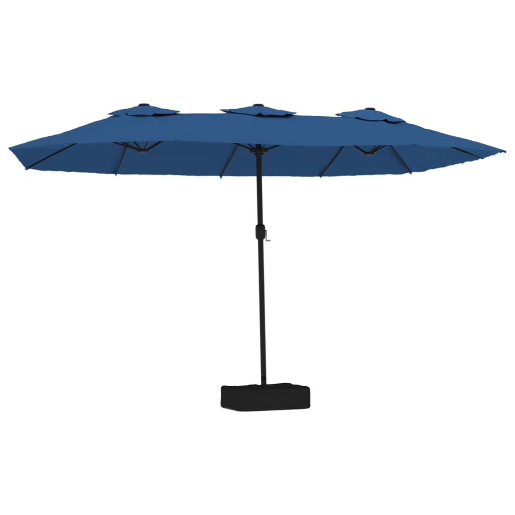 Vidaxl Parasol podwójny dach z LED 449x245 cm Azure Blue