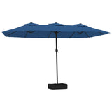 Vidaxl Parasol podwójny dach z LED 449x245 cm Azure Blue