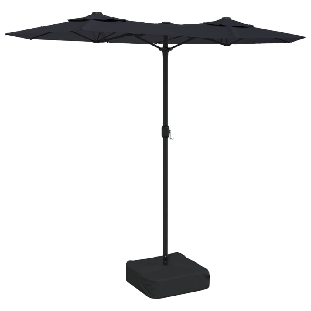 Vidaxl Parasol Double Roof 316x240 cm svart