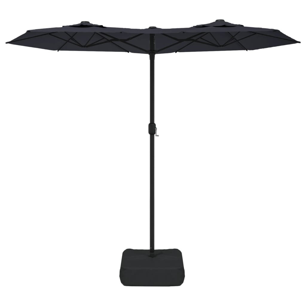 Vidaxl Parasol Double Roof 316x240 cm svart